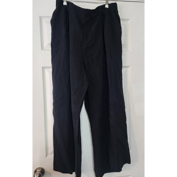 Black Wide-Leg Plus Size Pants - Picture 2 of 3